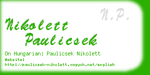 nikolett paulicsek business card